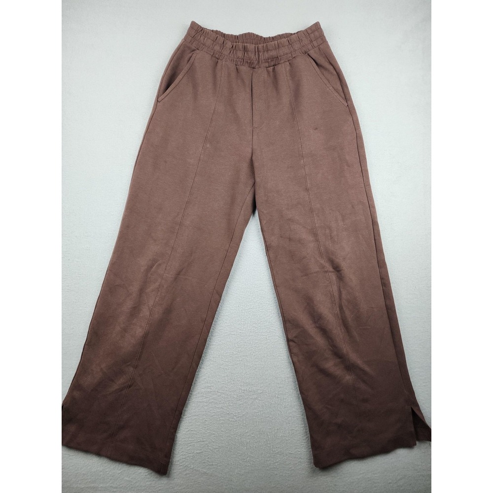 Old Navy Dynamic Fleece Sweatpants Womens M Brown High Rise Wide Leg Breathable